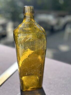 Antique Olive Green Collectible Glass Bottle